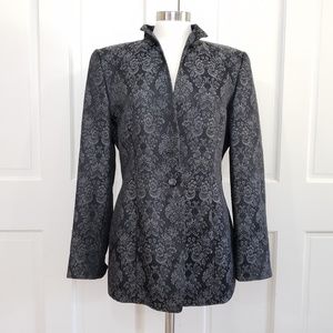 DANA BUCHMAN Floral Textured Print Blazer
